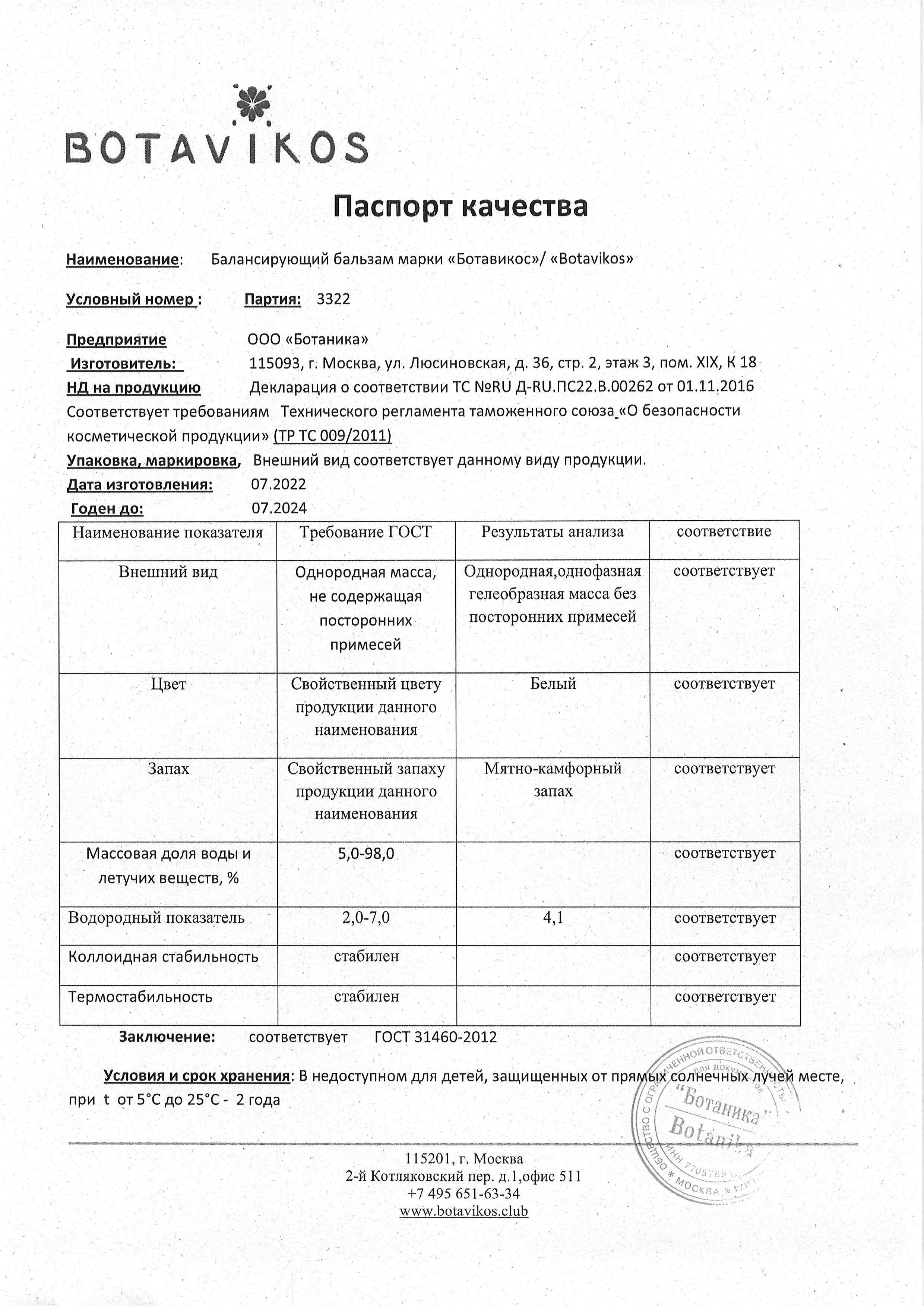 Паспорт №072022